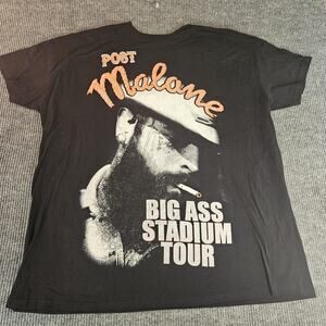 Post Malone Shirt ONE SIZE Black Big Ass Stadium Tour Concert Tee Rap 2025